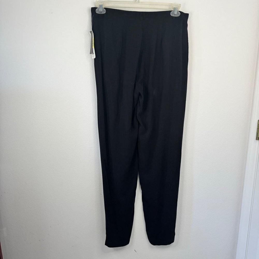 Action Wear NWT Black Tencel Lyocell Flat Front Straight LegTrouser Slacks Sz 10 - Picture 6 of 13